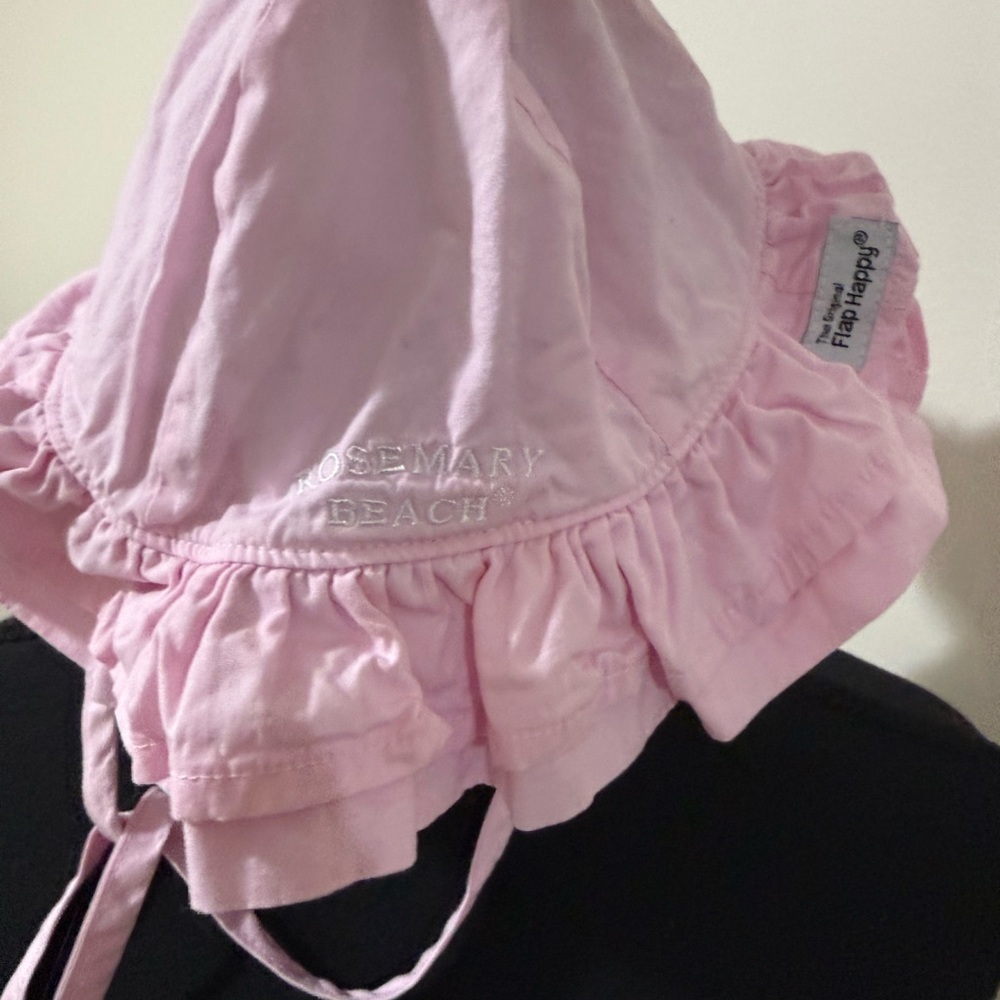 Flap Happy Rosemary Beach Ruffled Pink Baby Sun Hat